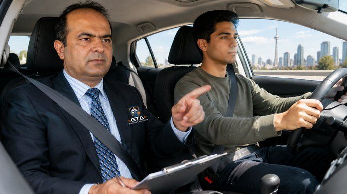 Wais Bashari, GTA Driving Academy instructor, full photo with student